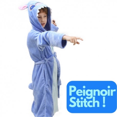 Peignoir Adulte Stitch Bleu Homme/Femme - Boîte à Pyjama