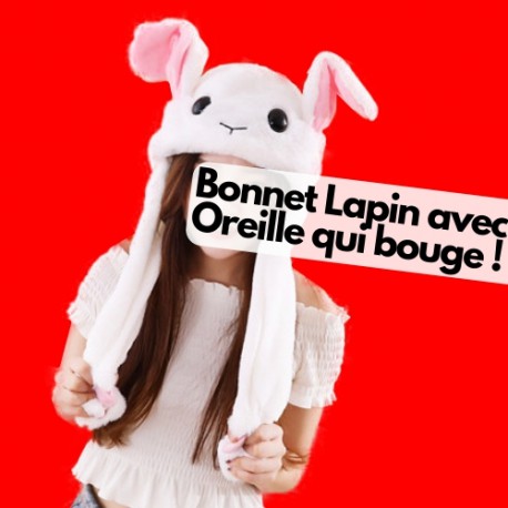 Bonnet avec Oreille qui Bouge en Lapin !