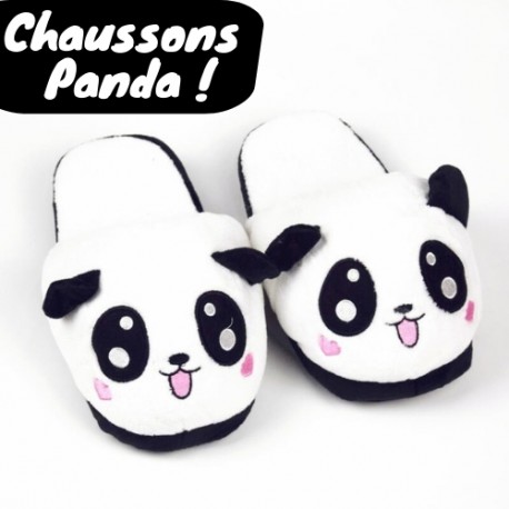 Acheter chausson animaux panda Mignon en Peluche  chaussons panda fille &  Femme à pas cher : Adulte