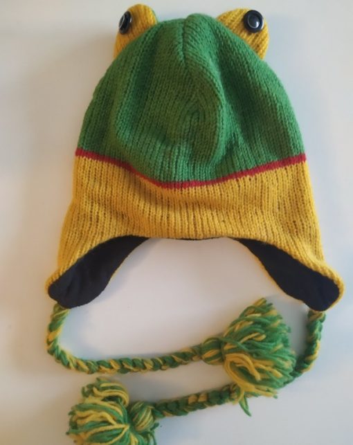 Bonnet grenouille en tricot