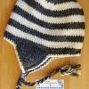 Bonnet péruvien rayé noir et blanc