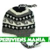 Bonnet péruvien vagues inversées (gris & noir & blanc)