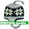 Bonnet péruvien étoiles (noir & gris clair)