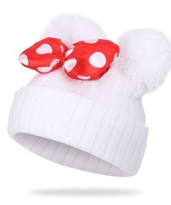 Bonnet pompon Minnie pour bébé