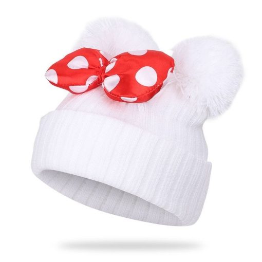 Bonnet pompon Minnie pour bébé